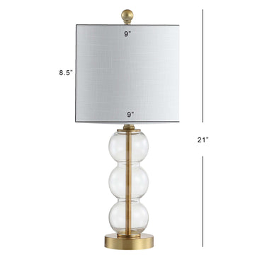 February 21" Glass/Metal LED Table Lamp